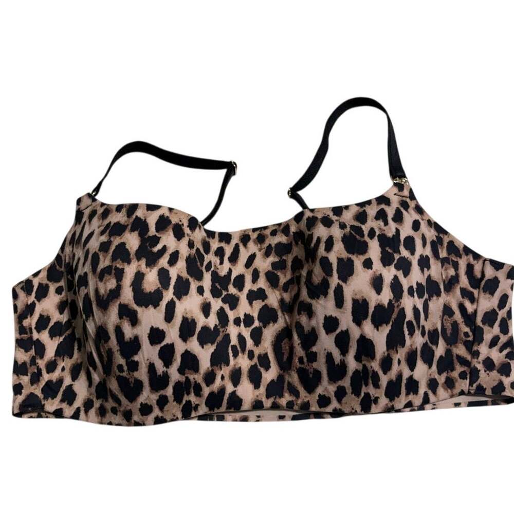 Victoria's Secret Bralette Bra No Wire Lined Leopard XL Brown Print Sports